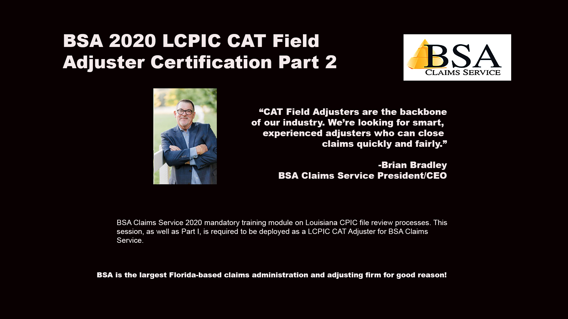 Louisiana CPIC CAT Field Adjuster Certification Part 2